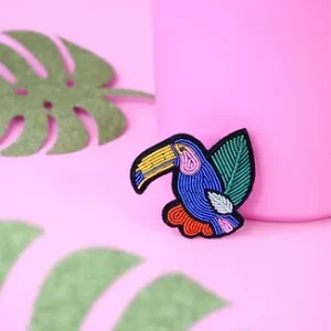 Broche brodée - toucan