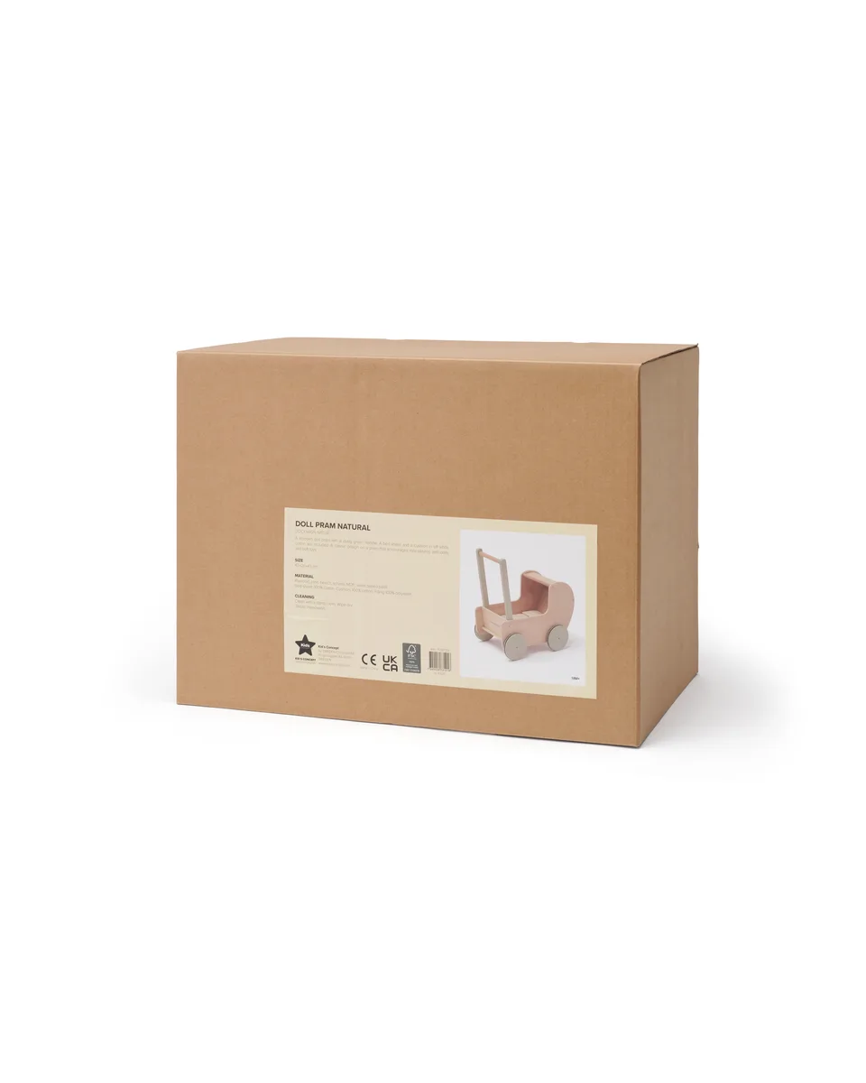 Kids Concept - Landau pour poupée avec drap et coussin - Naturel – Image 5