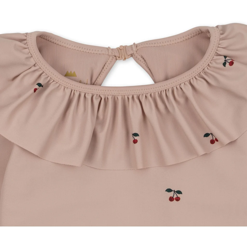 Konges Slojd - Manuca Maillot de bain à manches longues avec volants - cherry blush – Image 4