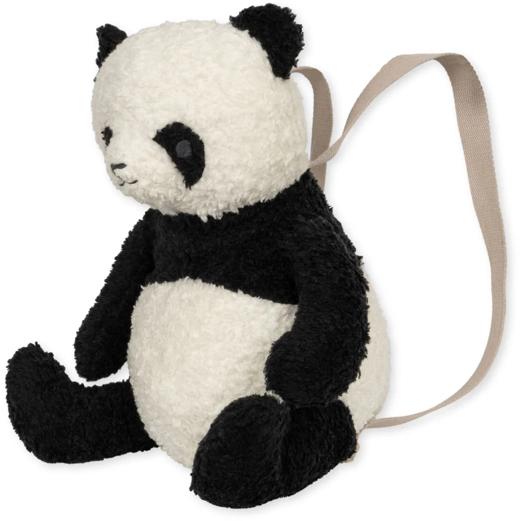 Konges Slojd - Sac à dos Toddler Teddy Panda Off White