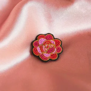 Broche brodée - Rose mini