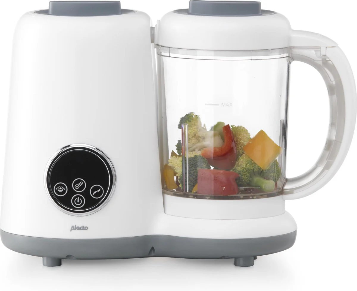 Alecto BFP-66 - Robot de cuisine pour bébé 5-en-1 - Blender et cuiseur vapeur - Blanc – Image 4
