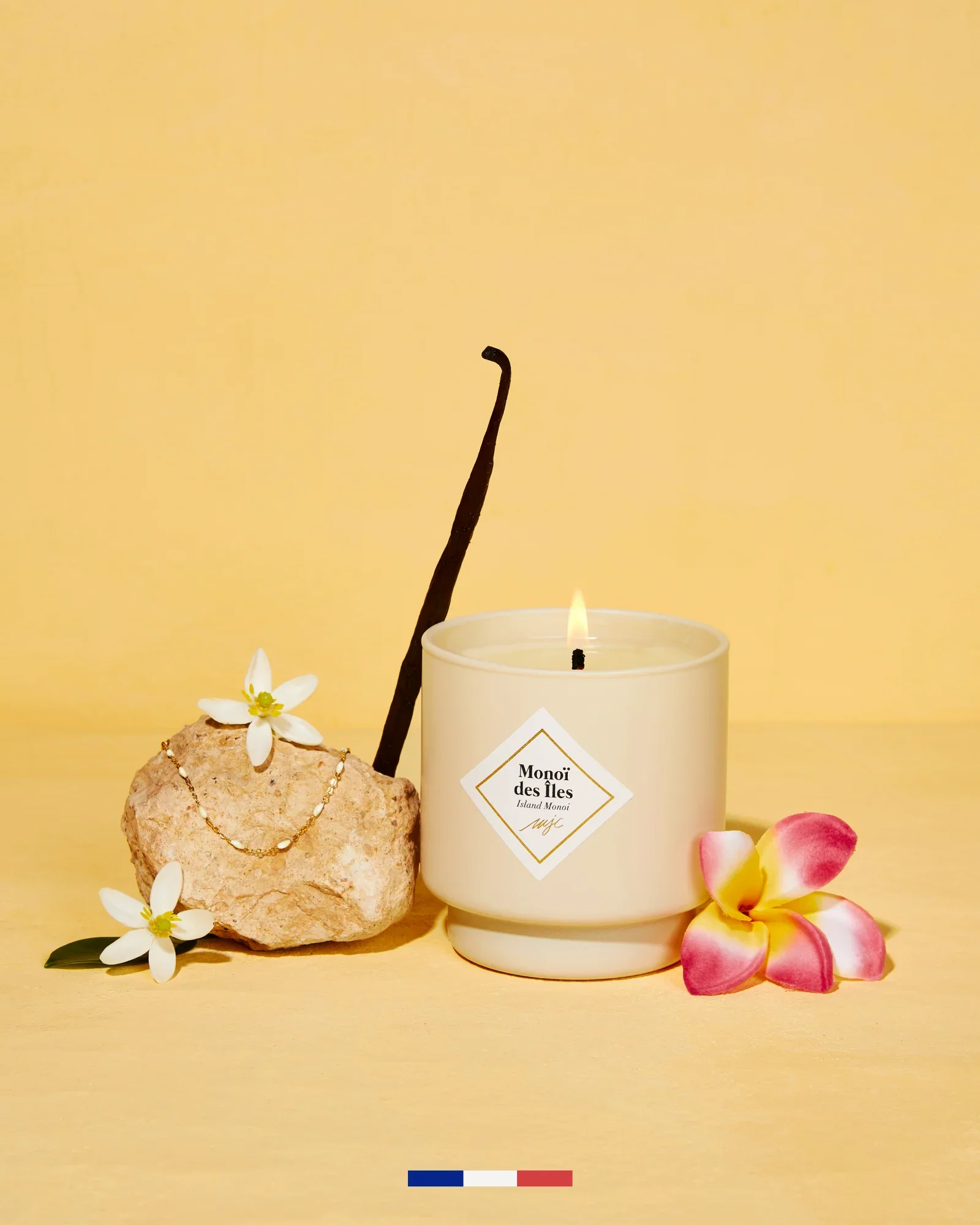 Bougie Bijou Monoï des îles - bracelet perles