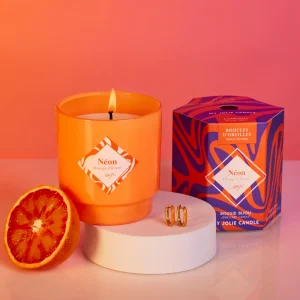 Bougie Bijou Néon Boucles d'Oreilles - Orange Electric