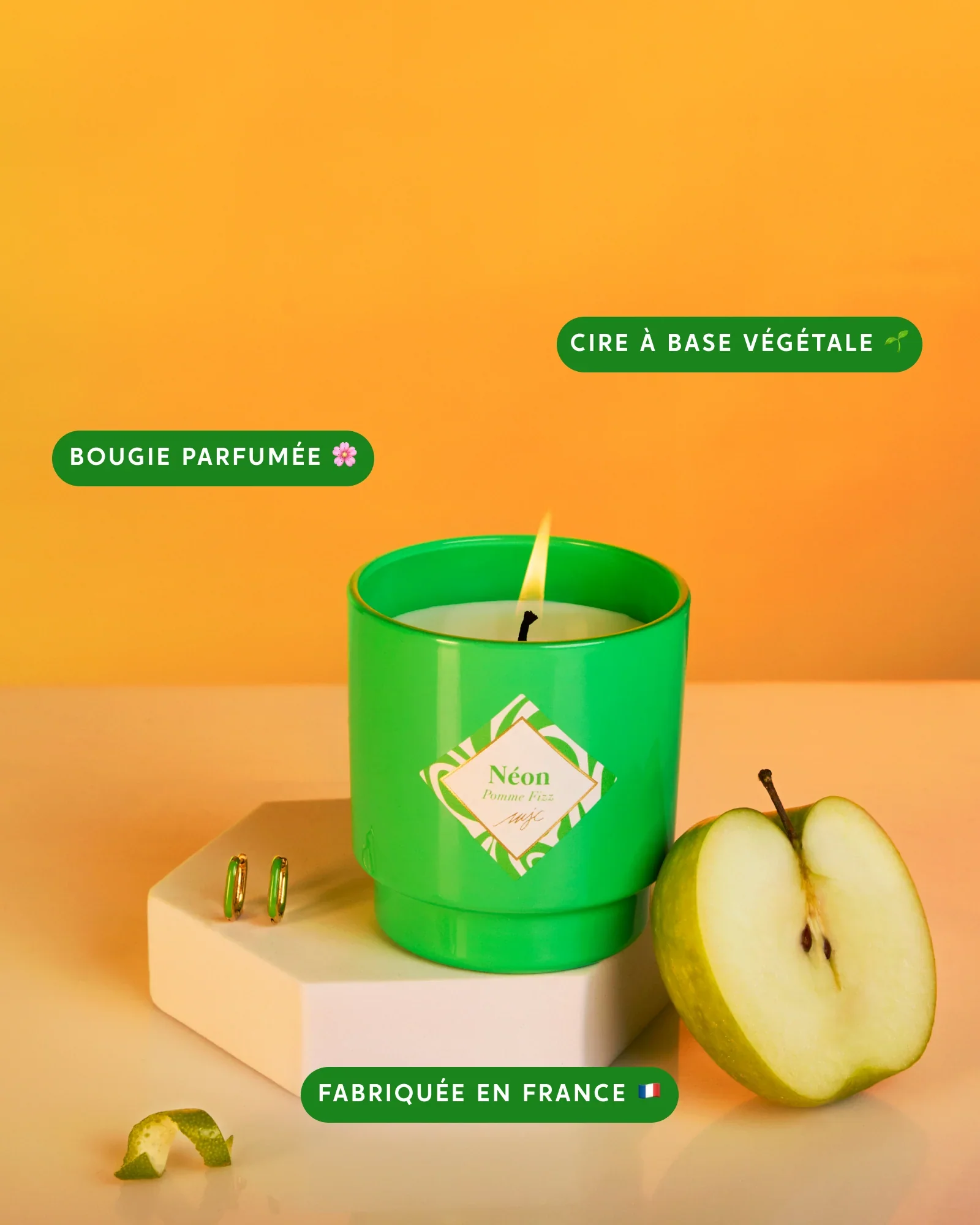 Bougie Bijou Néon Boucles d'Oreilles - Pomme Fizz – Image 3