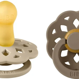 BIBS - Sucette Boheme Caoutchouc naturel (2 pièces) Vanille/Chêne foncé