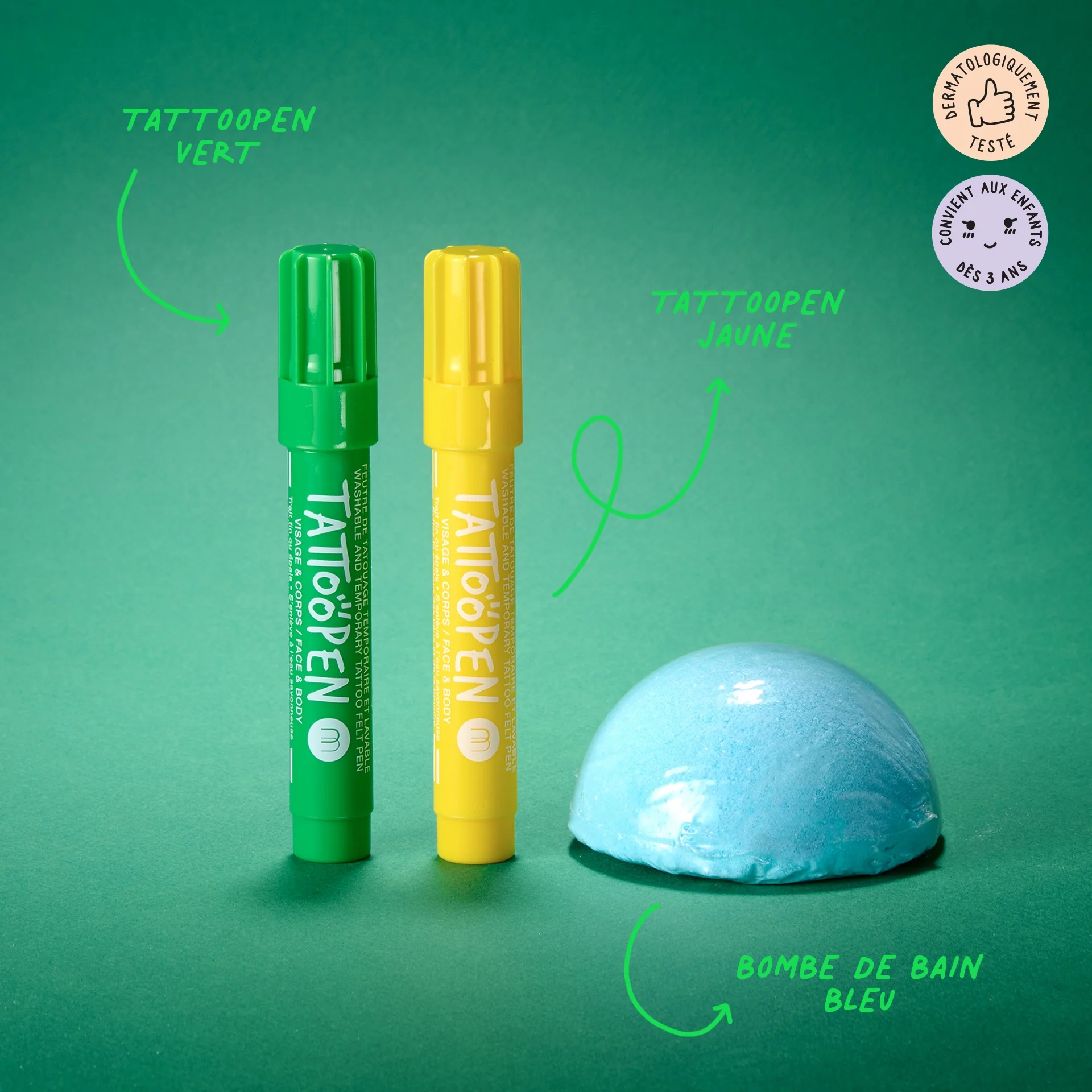 La Banane avec 2 Tattoo Pen + 1 Boule de bain - Color Party – Image 2