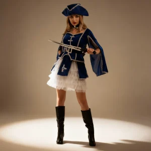 Déguisement Pirate Femme Bleu
