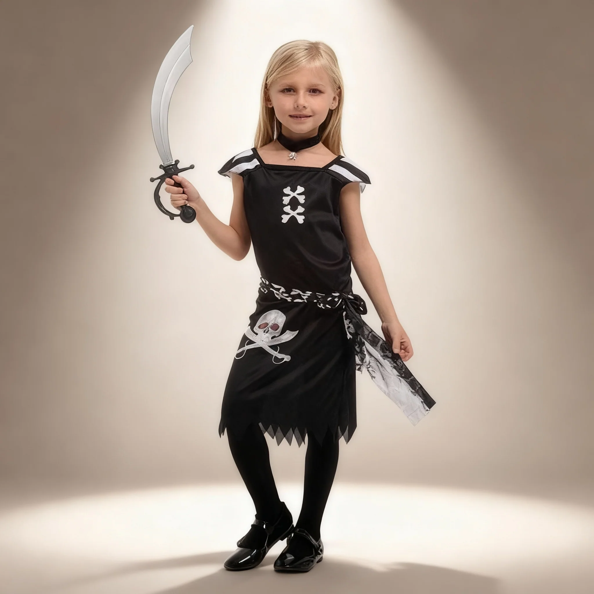 Déguisement Pirate Fille Noir et Blanc