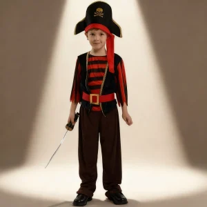 Déguisement Pirate Garçon Rouge et Noir