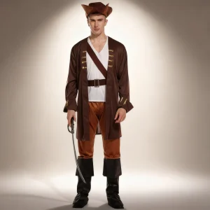 Déguisement Pirate Homme Marron