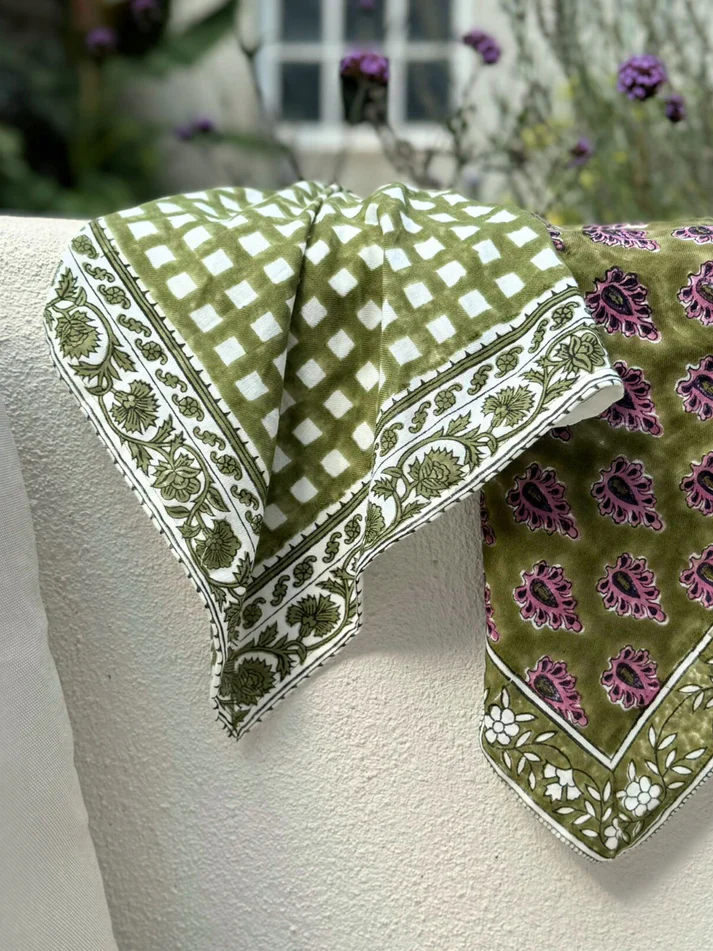 Foulard en coton – 100 % coton – Deux tailles disponibles - Ysé Khaki – Image 5