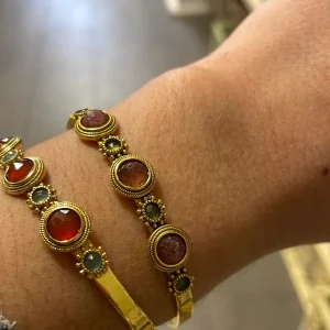 Bracelet Jonc Jasmine 3 Pierres Cabochons