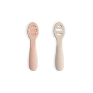 Mushie - Premier set de cuillères en silicone pour bébé (lot de 2)