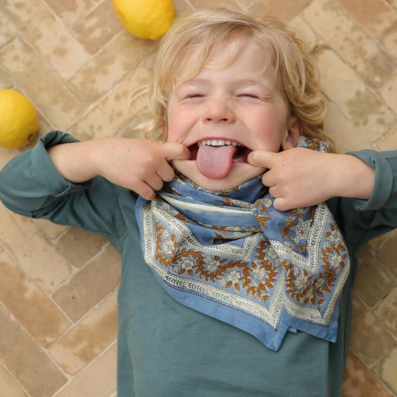 Foulard grand format - Jasmine Bleu Orage – Image 3