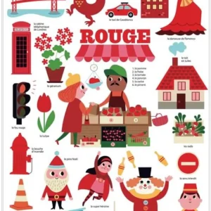 Mini poster La Ville rouge - 21 stickers repositionnables