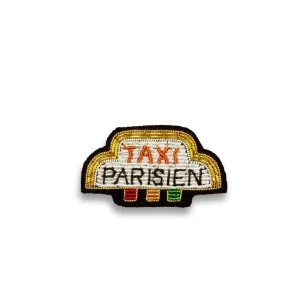 Broche brodée main - Taxi Parisien
