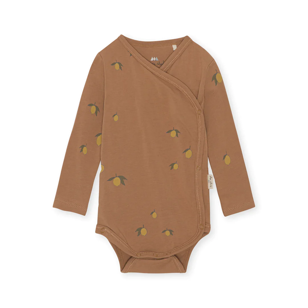 Konges Sløjd - Barboteuse basique à manches longues - Lemon Brown – Image 2