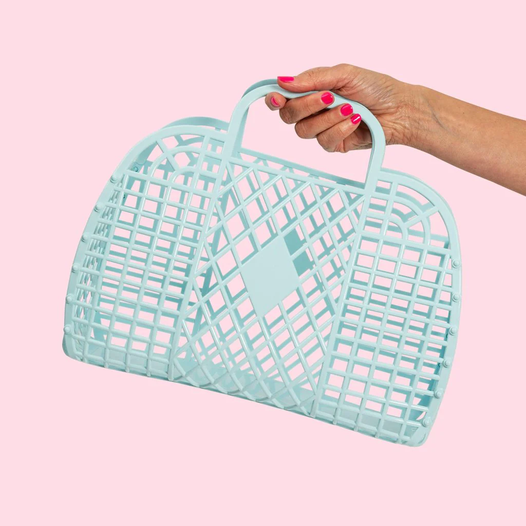 Large Retro Basket - Bleu – Image 3