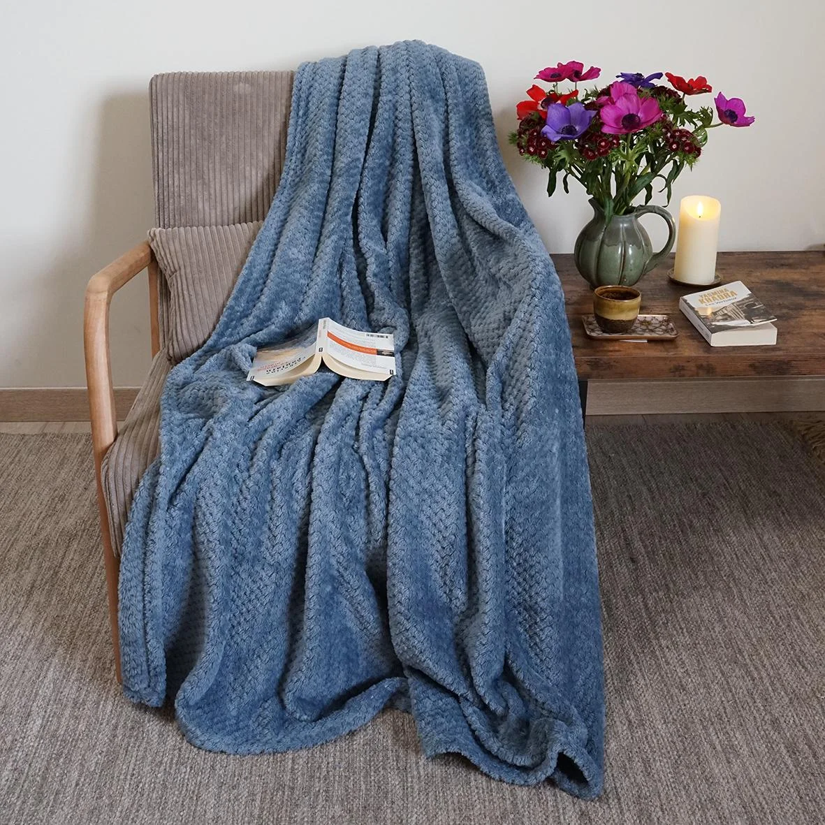 Plaids Super Moelleux - Bleu Baltique – Image 2