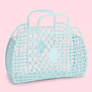 Small Retro Basket - Bleu turquoise