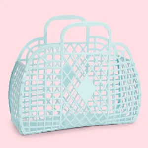 Large Retro Basket - Bleu