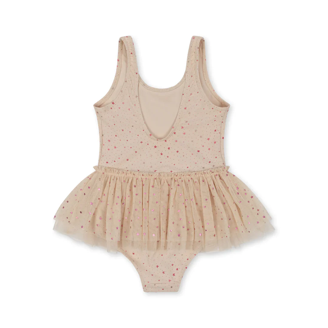Konges Slojd - Maillot de bain Strut - etoile rose pailleté – Image 3