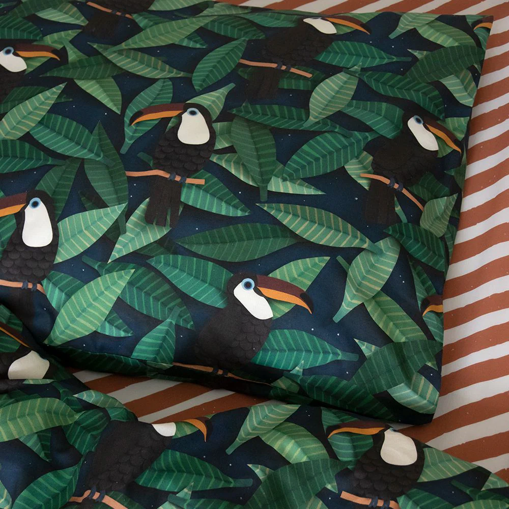 Drap-housse Studio Ditte Junior (70x150cm) Rayures brun rouille – Image 3