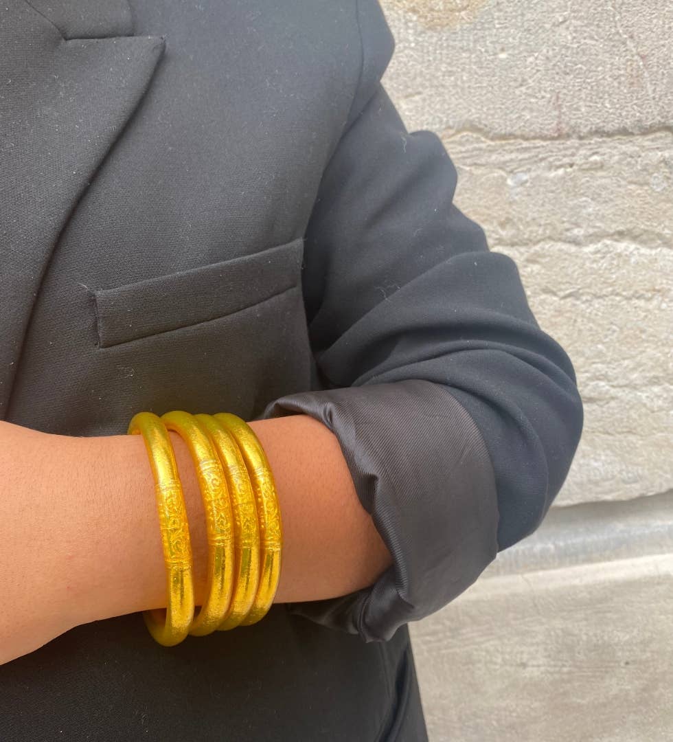 1 Véritable jonc bouddhiste 8 mm - doré taille S