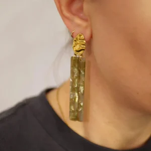 Boucles d’oreilles Evie Kaki