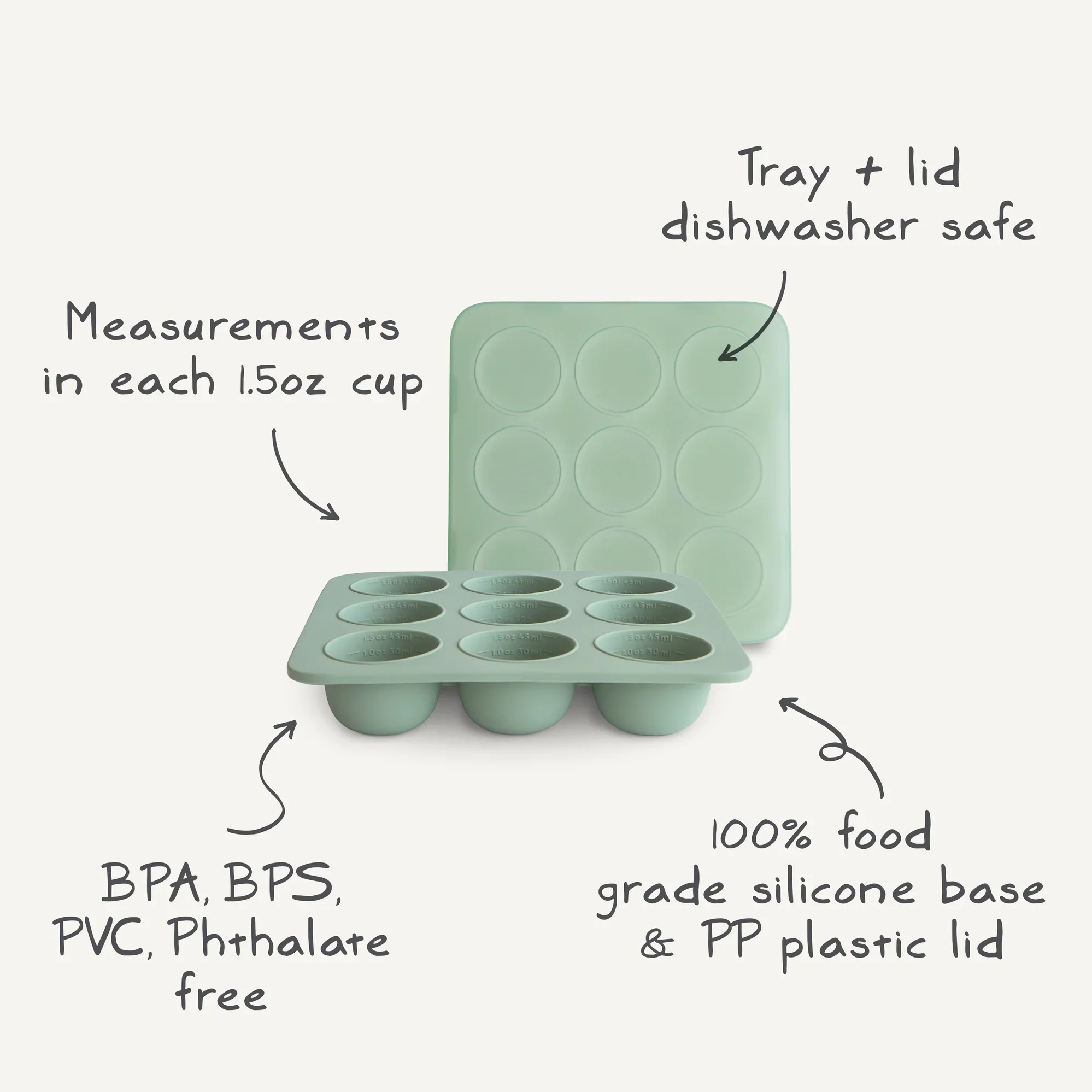 Mushie - Plateau de congélation pour aliments pour bébés (9 x 4,5 millilitres) – Image 7