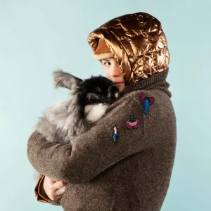 Broche brodée main - Canard