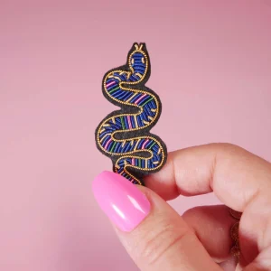 Broche Snake - Broderie Fait Main Cannetille