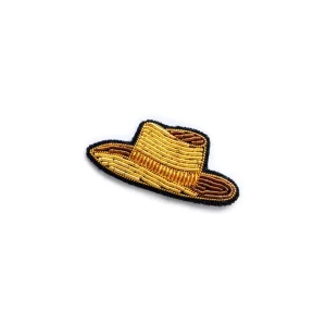 Broche brodée main - Chapeau de Cowboy