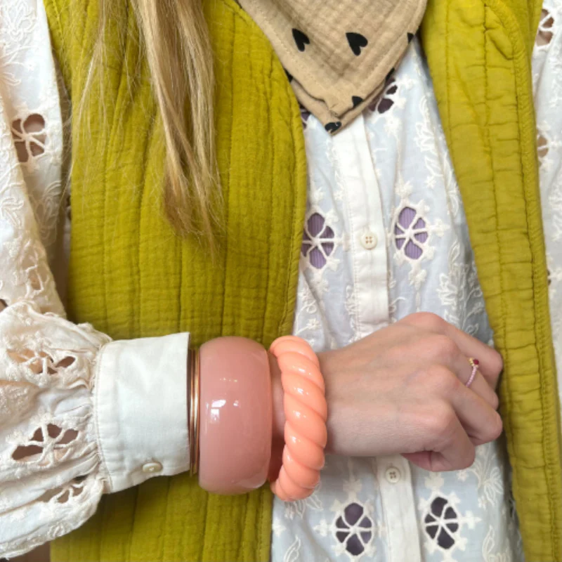 Jonc rose blush torsadé MM - Acétate de cellulose – Image 3