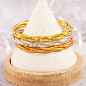 1 Bracelet jonc bouddhiste twist or - taille M: Or