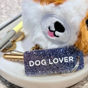 DOG LOVER Porte-clés à paillettes