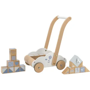Label Label - Poussette en bois avec blocs