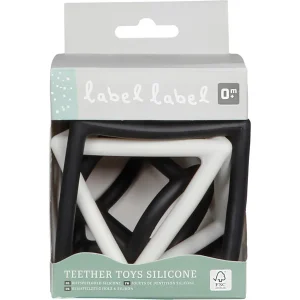 Label Label - Jouets de dentition - Noir et blanc - 3 pièces - Anneaux de dentition géométriques en silicone