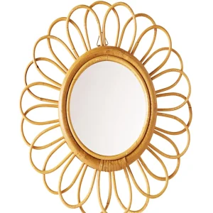 Miroir en rotin Fleur