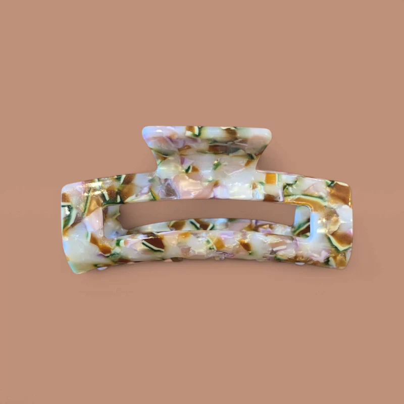 Pince croco rectangulaire GM - Multi nude