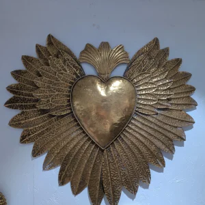 Décoration murale ex-voto métal doré