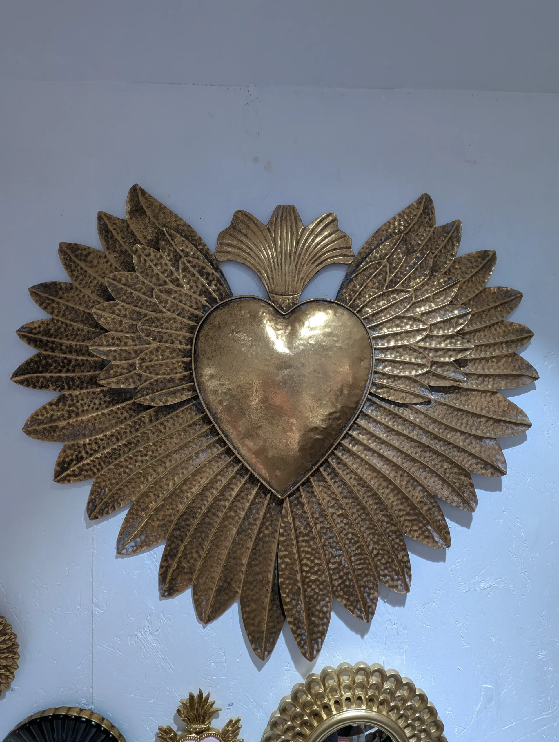 Décoration murale ex-voto métal doré – Image 2