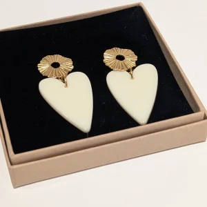 Boucles d'oreilles - Coeur Blanc