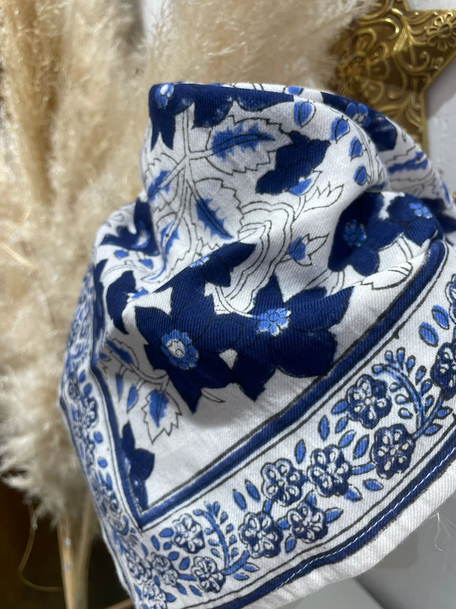 Foulard - Grand format - Blanc & Bleu – Image 2