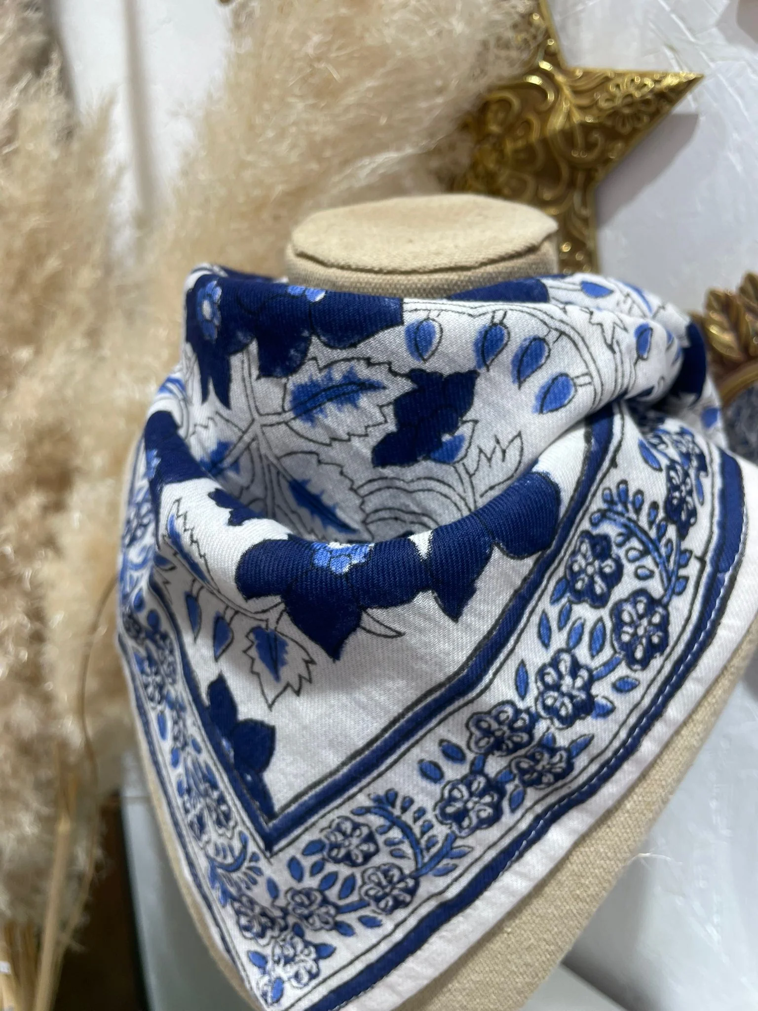 Foulard - Grand format - Blanc & Bleu – Image 3