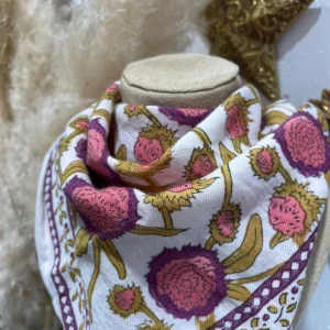 Foulard - Grand format - Blanc & Violet