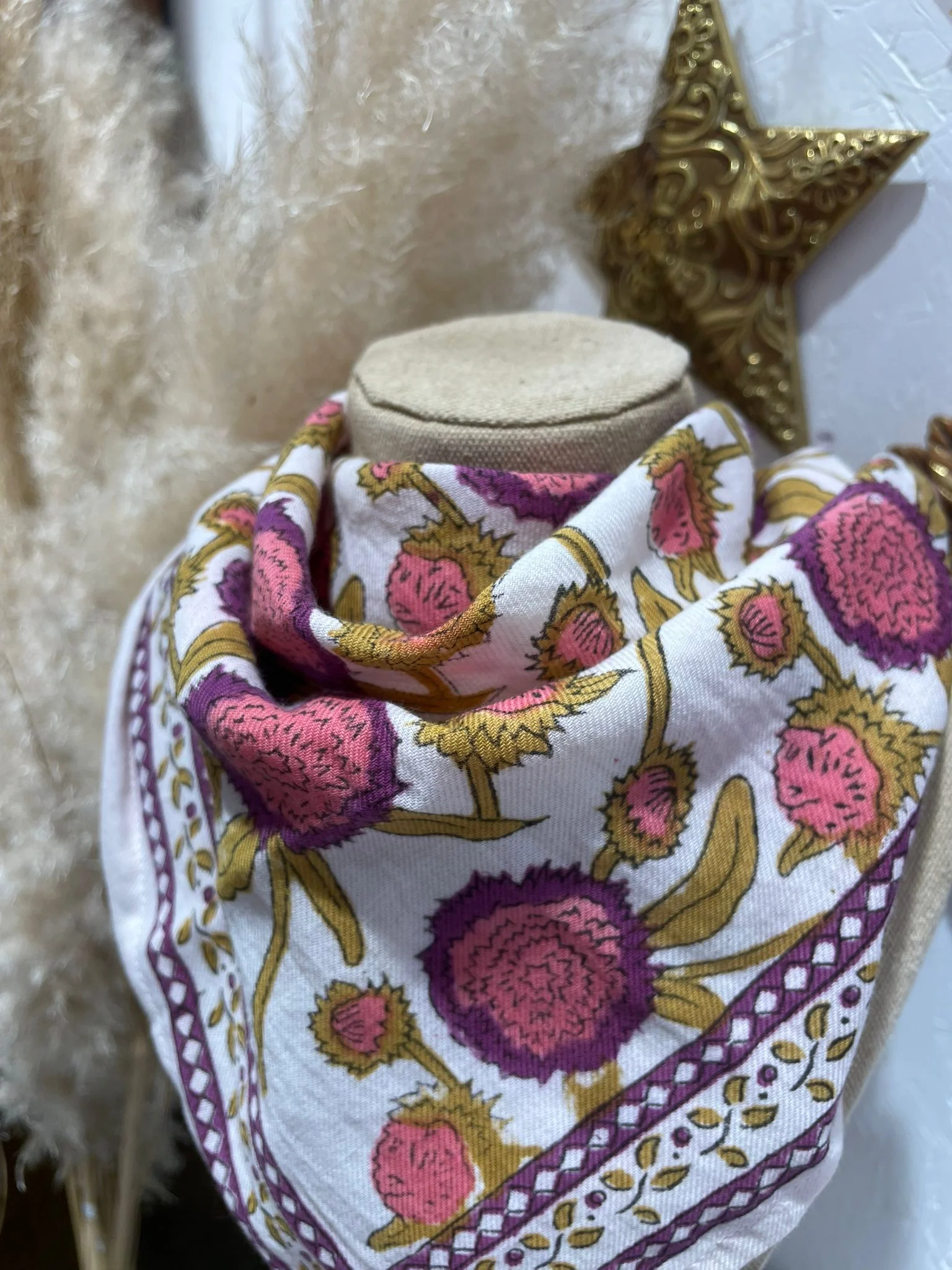 Foulard - Grand format - Blanc & Violet