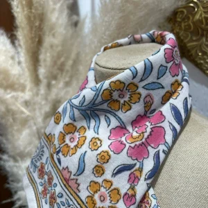 Foulard - Grand format - Blanc & Orange/Rose